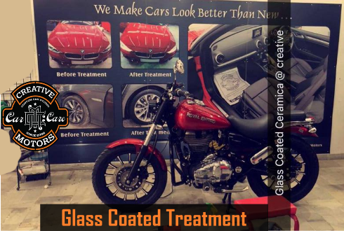 Hello dear super bike friends! Our #Glass #Coated #Treatment is also available for your #Bike.Give your Car & Bike a complete #Pampering & #Makeover with our Premium 