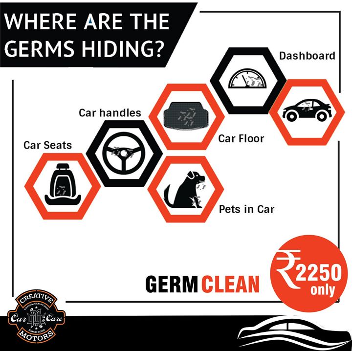 Although we wash the outside of our cars to keep them sparkly clean, it’s what’s on the inside that counts too right? Nothing feels better then driving out of the car wash having your car smell and feel clean head to toe. Germ cleaning has a lot of health benefits if you give it a thought !
-Offer (Germ Clean for Rs 2250 only)
-Any Car
-Valid till 7th of June 2017
-Pre Book your appointment on 9909999135
-Terms & Conditions apply