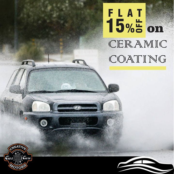 Protecting your car from the potential damage that rains can cause is important. Rainwater can have acidic components, which corrode the outer layer of your car’s paint job. CERAMIC COATING protects your car’s exteriors from a number of things such as bird droppings, road salt, acid rain and heat. It also helps you clean your car more easily without the worry of chipping paint. 
We offer a FLAT 15%OFF on the best CERAMIC COATING you can get done in India !!  An offer not to miss out on specially during rains around the corner! 
-Offer valid till 7th June 2017
-Any Car
-Code SM17
-Pre book appointments on 9909999135
-*Terms and Conditions apply