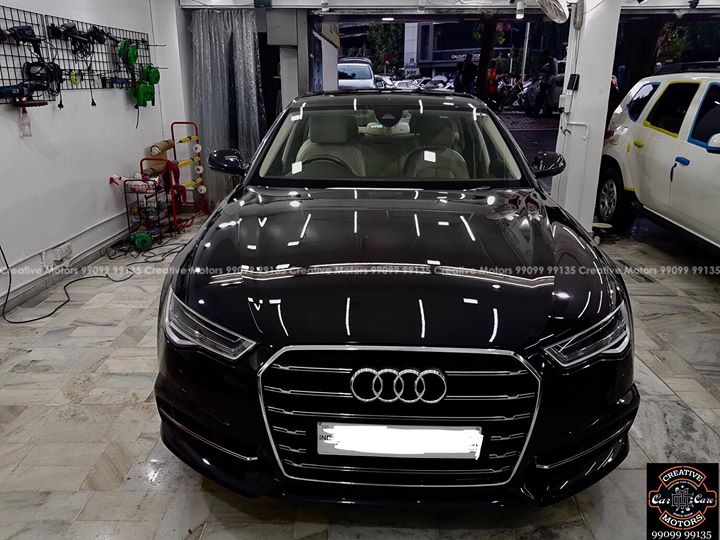 #Audi #A6 got the #Diamond #Coated Exclusively at ‘’#Creative #Motors’’  

Check all the Pictures - Before - Process - After   

 #Benefits:  
♦Gives Additional Gloss/Shine 
♦Protects Paint from Fading 
♦No Ageing Effect 
♦Removes Hairline Scratches & Water-spots 
♦Water & Dust Repellent  
♦Easy to Clean & Maintain
♦No need to Wax and Polish again
♦Scratch Resistant upto 9H Hardness 
♦5 Year  Protection in 5 hours  

Call or Whatsapp : +91 99099 99135  

Follow us on instagram: www.instagram.com/creativemotors  

Add: 
Creative Motors Ahmedabad   

GF 1,2 Urvashi Complex,  Nr. Calcutta Motors, Mithakhali Six Roads, Law Garden Road, Navrangpura, Ahmedabad      
9909999135 

  #creativemotors  #Cars #carspa #microdetailing #ceramiccoatings #coatings  #glasscoatings #waterrepellant #scratchproof #minicooper #supercars #Rajkot #ahmedabad #Jeep #compass #qualityovereverything #Audi #A6