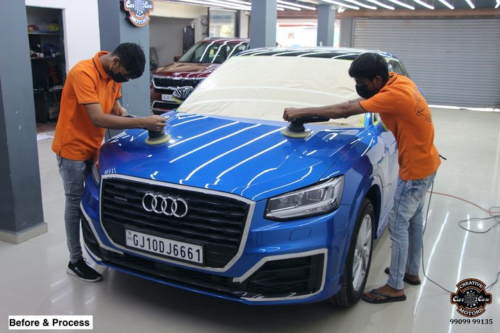 Ceramic Coating done on Brand New Audi Q2🔥

Benefits of Ceramic Coating👇
✅9H Hardness - Scratch Resistant
✅Removes Swirl marks
✅Weather Resistance
✅Gives Mirror Finish
✅UV Protection
✅Anti Aging
✅Water & Dust Repellent
✅Easy to Clean & Maintain
✅Enhances the Paint

Get the Best Ceramic Coating Treatment done For your Car Today itself to Avoid Future Scratches & Aging Effect.

📞Call - +919909999135 ☎️
or 📲 - +919909999134

♐️Visit-www.creativemotors.in

Creative Motors ®️
📍 Location-1: Urvashi Complex, Mithakhali Six Roads, Ahmedabad
📍 Location-2: New York Tower, Thaltej, SG Highway Ahmedabad.
📍 Location-3: L-32, GHB, Akshar Marg, Rajkot.
📍 Location-4: GF-1, Four Point, VIP Road, Vesu, Surat.

❌ Beware of Cheap Coatings available in the market which merely protect the Paint.

#ahmedabad_instagram #ahmedabad_diaries #ahmedabadcity #ahmedabadinstagram #ahmedabadone #rajkot_instagram #rajkotdiaries #rajkotcity #rajkotphotography #rajkotinstagram #rajkotcars #ceramiccoating #ceramiccoatingprotection #ceramiccoating9h #autodetail #autodetailing #autodetailers #autodetailingworld #autodetailersofinstagram #autodetailng #autodetailproducts #surat #rajkot #ahmedabad