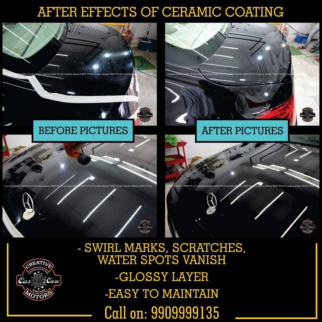 Ceramic Coating provides a transformational change to your car which are clearly visible. We at CREATIVE MOTORS give you #ValueForMoney services and #GoodQuality #services

FEATURES OF CERAMIC GLASS COATED : ♦️100% Original & Patented Product from 'Creative Motors'
♦️Highly Glossy Layer
♦️Immediate Paint Protection
♦️Cost-Effective Solution
♦️Remove Hairline Scratches & Water-spots
♦️Ease of Maintenance ♦️No need to Wax and Polish again
♦️Strong After-Sale Support & Free Advice
♦️Save time, Effort and Money

Call or Whatsapp : +91-99099 99135

#creativemotors #caraccessories #cardetailing
#carspa #microdetailing #GlassCoatedTreatment #glasscoated #carfoamwash #foamwash #ceramiccoatings #coatings 
#glasscoatings #waterrepellant #scratchproof #minicooper #supercars #Rajkot #ahmedabad