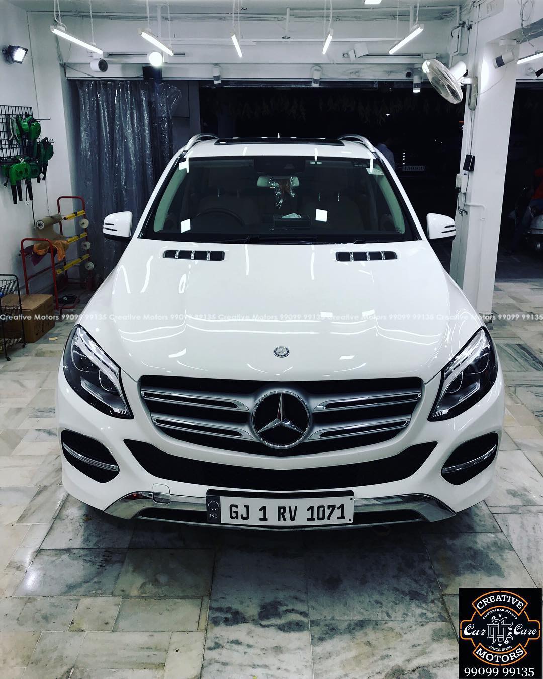 .
#Mercedes #GLE350d  got the #Best #Ceramic Treatment at ‘’#Creative #Motors’’ .
#Ceramic Coat #Benefits: .
♦Gives Additional Gloss/Shine ♦Protects Paint from Fading ♦No Ageing Effect ♦Removes Hairline Scratches & Water-spots ♦Water & Dust Repellent ♦Easy to Clean & Maintain ♦No need to Wax and Polish again ♦Scratch Resistant upto 9H Hardness ♦3 Year  Protection in 3 hours .
Call or Whatsapp : +91 99099 99135 .
Follow us on instagram: www.instagram.com/creativemotors .
Add: .
Creative Motors Ahmedabad 
GF 1,2 Urvashi Complex,  Nr. Calcutta Motors, Mithakhali Six Roads, Law Garden Road, Navrangpura, Ahmedabad 
9909999135 .
#creativemotors #bikes #bikers #Cars #carspa #microdetailing #ceramiccoatings #coatings  #glasscoatings #waterrepellant #scratchproof #minicooper #supercars #Rajkot #ahmedabad #Mercedes #Gle #qualityovereverything