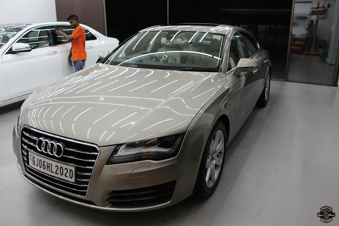 #Audi #A7 getting Ceramic Coating at Creative Motors Ahmedabad

Benefits of Ceramic Coating👇
🔺9H Hardness coat
🔺Remove swirl marks
🔺Weather Resistance
🔺Mirror finish
🔺UV rays
🔺Water & Dust Repellent

#specialistforceramiccoating

Address:

Creative Motors Ahmedabad
GF 12,13 ZION Prime,
Near Bagban Party Plot,
Off SindhuBhavan Road,
Ahmedabad &

Creative Motors Ahmedabad
Gf - 1,2 Urvashi Complex,
Mithakhali Six Roads,
Ahmedabad ☎️ Call or Whats App - +91 99099 99135

#carservices #carspa #carwash #creative #motors #details #detailsmatter #luxury #luxuriouscars #shine #automobile #standout #live #pictures #reality #ahmedabad #carlove #speed #clean #thrill #exquisite