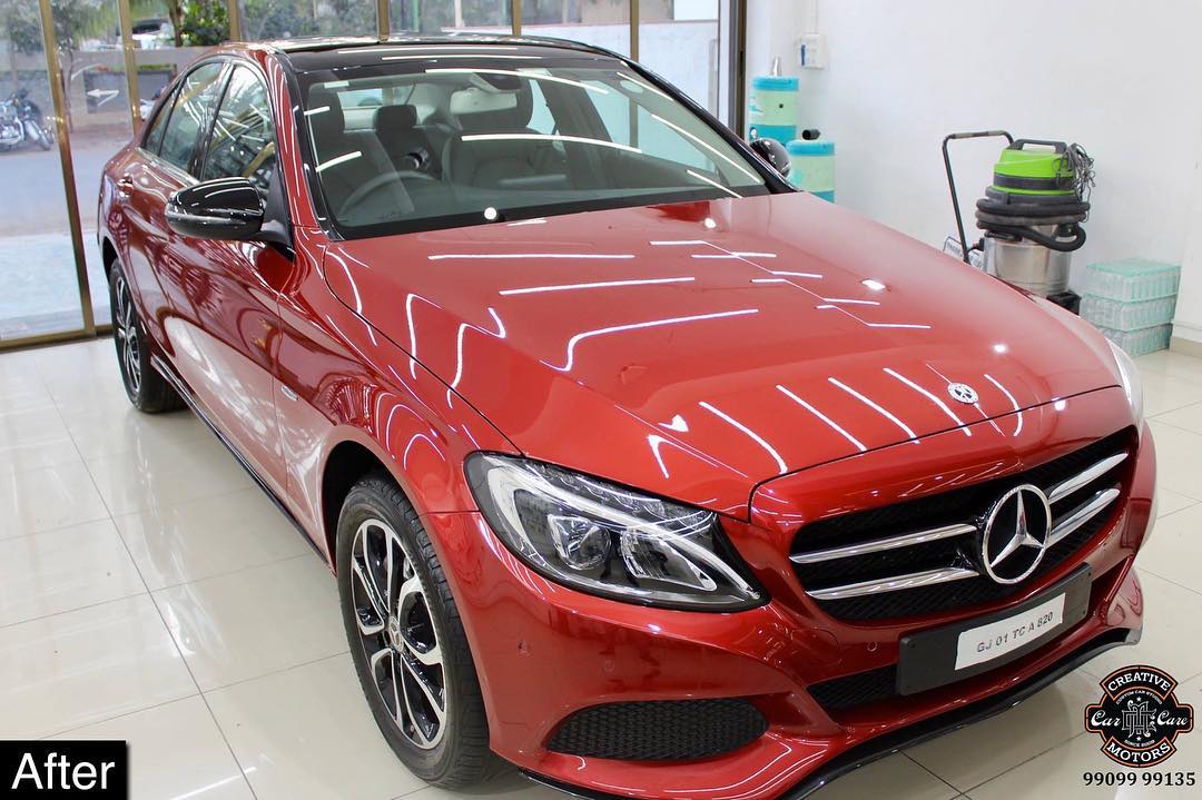 #Mercedes #c220d getting its Paint protected by #Ceramic #Coating 🔥

Minor Scratches Removed, Ceramic Coating Applied which will last up to 3 years, & will Become Scratch Resistant up to 9H Hardness ✅, Easy to Clean & Maintain.

Carefully 👀Check Before & After Pictures 📸 mentioned in the Post 
#specialistforceramiccoating

Our Branches: 📌
1. Zion Prime, Thaltej-Shilaj Rd. Ahmedabad.
2. Urvashi Complex, Law Garden Rd, Ahmedabad.
3. Akshar Marg-Amin Marg, Rajkot.

India 🇮🇳 Creative Motors®️
Website 💥 : www.creativemotors.in
Youtube 🎥 : www.youtube.com/creativemotors

For Bookings/Query :
☎️Call: +91 99099 99135 📱Call: +91 99099 99134

#creativemotorsahmedabad🔝
#cardetailing #highendcardetailing #ahmedabad #ceramiccoating #glasscoating #Original #Permanent #protection #India #Super #worldno1 #superhydrophobic #Diamond #proud #proudmoments
#Mercedes #Ahmedabad #Rajkot #Qualityovereverything