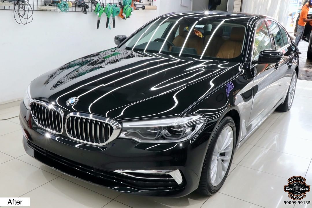 Ceramic Coating done on BMW 520d🔥

Benefits of Ceramic Coating👇 
✅9H Hardness - Scratch Resistant 
✅Removes Swirl marks 
✅Weather Resistance 
✅Gives Mirror Finish 
✅UV Protection
✅Anti Aging 
✅Water & Dust Repellent 
✅Easy to Clean & Maintain
✅Enhances the Paint 

Get the Best Ceramic Coating Treatment done For your Car Today itself to Avoid Future Scratches & Aging Effect.

📞Call - +919909999135 ☎️
or 📲 - +919909999134

♐️Visit-www.creativemotors.in
Creative Motors ®️
📍 Location-1: Urvashi Complex, Mithakhali Six Roads, Ahmedabad
📍 Location-2: New York Tower, Thaltej, SG Highway Ahmedabad.
📍 Location-3: L-32, GHB, Akshar Marg, Rajkot 

❌ Beware of Cheap Coatings available in the market which merely protect the Paint.

#BMW #520d #CeramicCoating #GlassCoating #BestPaintProtection #DiamondCoating #InstaFollow #Ahmedabad #Rajkot #PaintProtection #9hceramiccoating #NanoCeramicCoating #rajkot_diaries #RangiluRajkot #Rajkot_Instagram #Ahmedabad_Instagram  #BestorNothing #QualityoverEverything